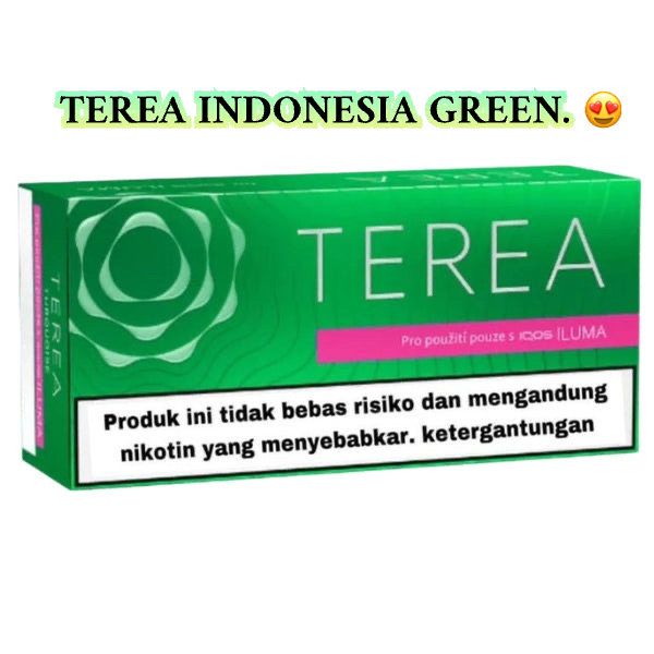 Terea Indonesia Green packaging with text on a white background