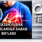 A rectangular product box or package design for Terea Silver, featuring a split layout: the left side shows a man in a blue shirt holding his chest with a glowing red heart graphic and text in Azerbaijani, while the right side shows the Terea Silver logo and branding on a silver gradient background. A circular '1000 Oni Online Shop Dubai' logo appears on the left.