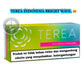 A box of Terea Bright Wave pre-rolled tobacco sticks on a white background, featuring a green-to-blue gradient design with a pink band and a prominent health warning label in Indonesian.