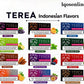 Various TEREA Indonesian Flavors packaging displayed on a white background with branding at the top.
