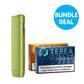 Green IQOS device with Terea Blue packaging on a white background, featuring a 'Bundle Deal' label.